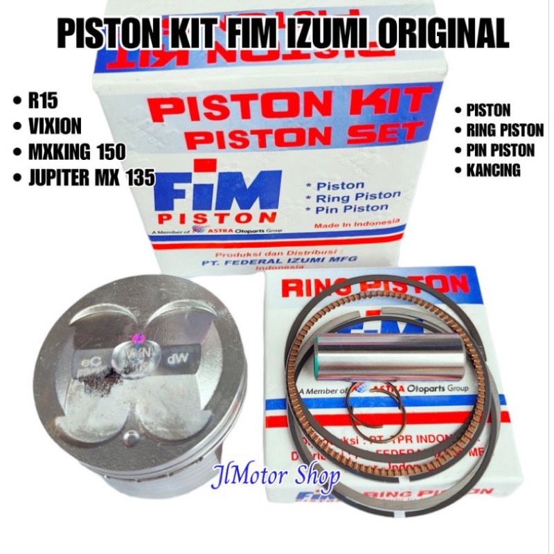 PISTON FIM AH1 VIXION R15 JUPITER MX KING 150 JUPITER MX 135 XABRE MT15 VISION R ขนาด 57 57.5 58 58.
