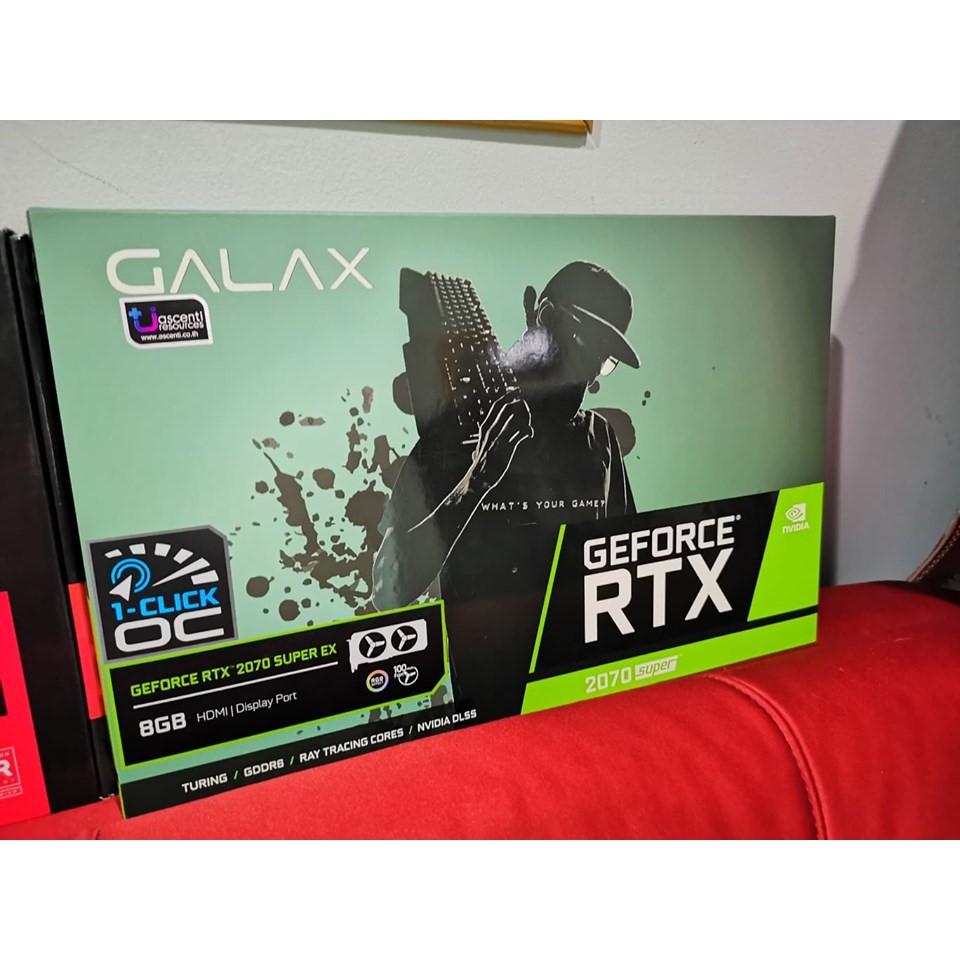 GALAX GeForce® RTX 2070 Super EX (1-Click OC) 8GB GDDR6 256-bit DP*3/HDMI รุ่นใหม่ล่าสุด ของแท้ ประกันศูนย์07/2022