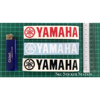 Yamaha &lt;พร้อมโลโก้&gt; (สีแดง/สีขาว/สีดํา) โลโก้ yamaha ขนาด 2.5 ซม. x 12 ซม.