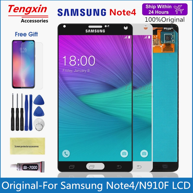 หน้าจอสําหรับ Samsung Galaxy Note4 หมายเหตุ 4 จอแสดงผล Lcd Touch Screen Digitizer Assembly สําหรับ S