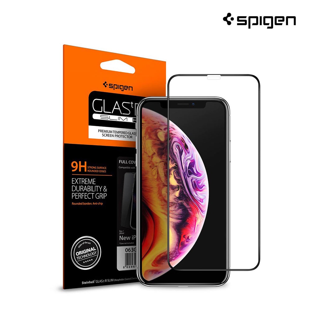 SPIGEN ฟิล์มกระจก iPhone 11 Pro /XS /X Glas.tR HD Full Cover : Black