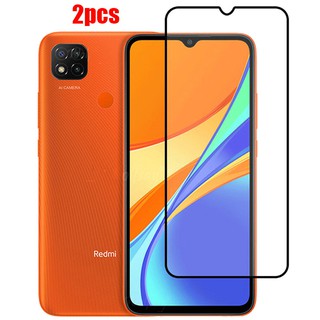 กระจกนิรภัยกันรอยแบบเต็มหน้าจอสําหรับ Xiaomi Redmi 9C ชิ้นป้องกันหน้าจอ