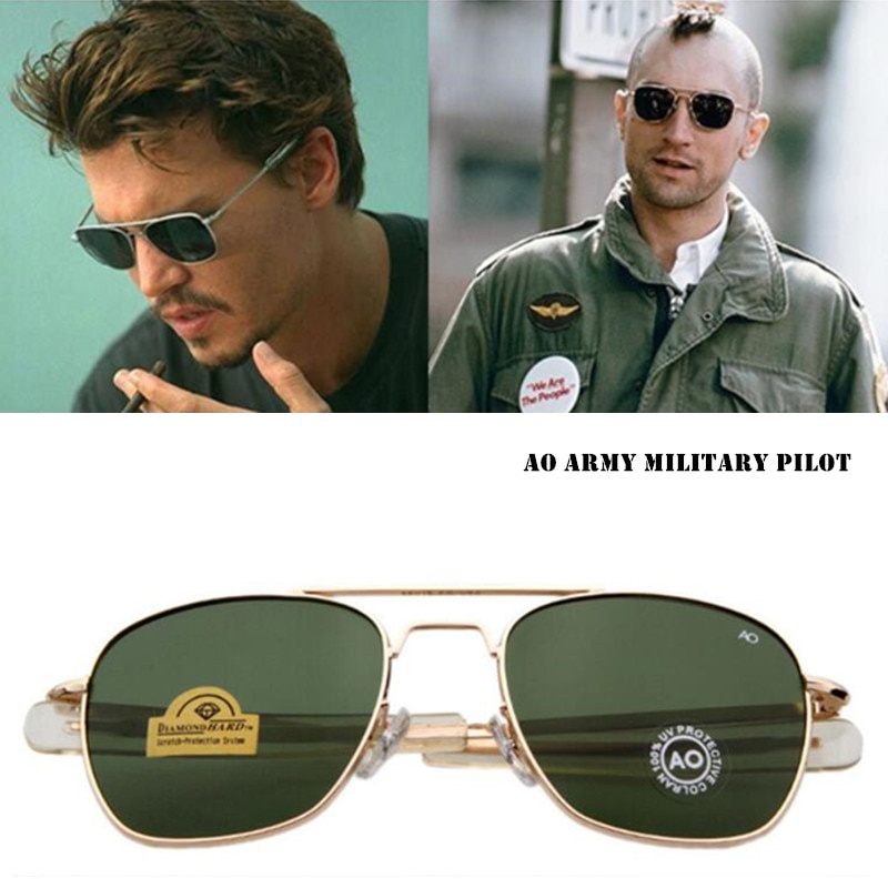 แว่นกันแดดการบิน Mens Ladies Vintage US Army Military Optical AO แว่นกันแดด