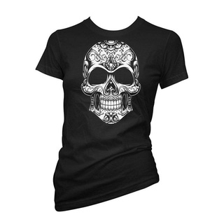 [S-5XL]Sjhja เสื้อยืดลําลอง แขนสั้น คอกลม พิมพ์ลายหัวกะโหลก Bw Sugar Skull สไตล์ร็อค สร้างสรรค์ สําหรับผู้ชาย ของขวัญวัน