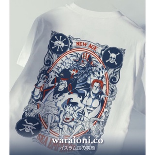 T-shirt  เสื้อยืด ลาย One Piece New Yonko White TeeS-5XL