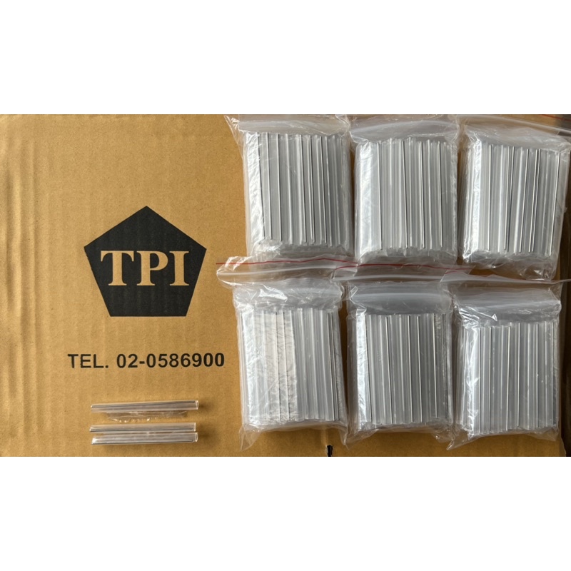 สลิป ต่อสายไฟเบอร์ 1แกน และ 2แกน (Protective Sleeve) ขนาด 6mm x 60mm บรรจุ 100ตัว  สีใส