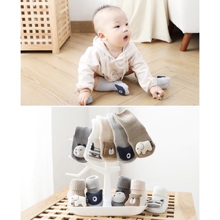 (พร้อมส่ง 5 สี) ถุงเท้าเด็กแรกเกิด-6 เดือน ถุงเท้าเด็กชาย เบบี๋ baby boys cute socks