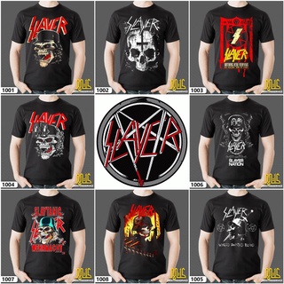 [ใหม่] เสื้อยืดลําลอง ผ้าฝ้าย 100% แขนสั้น พิมพ์ลาย SLAYER HEAVY METAL BAND BAJU UNISEX สีดํา พลัสไซซ์ XS-XXXL สําหรับผู้ชาย ของขวัญวันเกิด