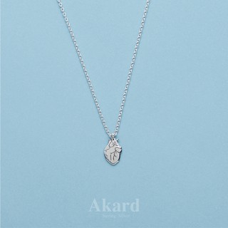 สร้อยคอพร้อมจี้รูปหัวใจกล้ามเนื้อ Heartbeat เงินแท้