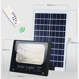 ไฟสปอร์ตไลท์ 100วัตต์ กันน้ำ IP67 ใช้พลังงานแสงอาทิตย์ โซลา เซลล์ ยี่ห้อ JD Solar Light 8800- 60w (196 SMD)