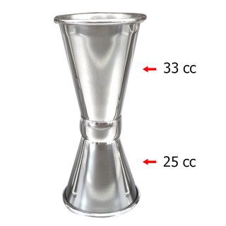จิกเกอร์ สแตนเลส 25/33 ซีซี หน่วยที่ตวงเหล้า ให้จำง่าย ครับ คือ 1 jigger=1.50 Oz.=44.38(45) ml. icoffee