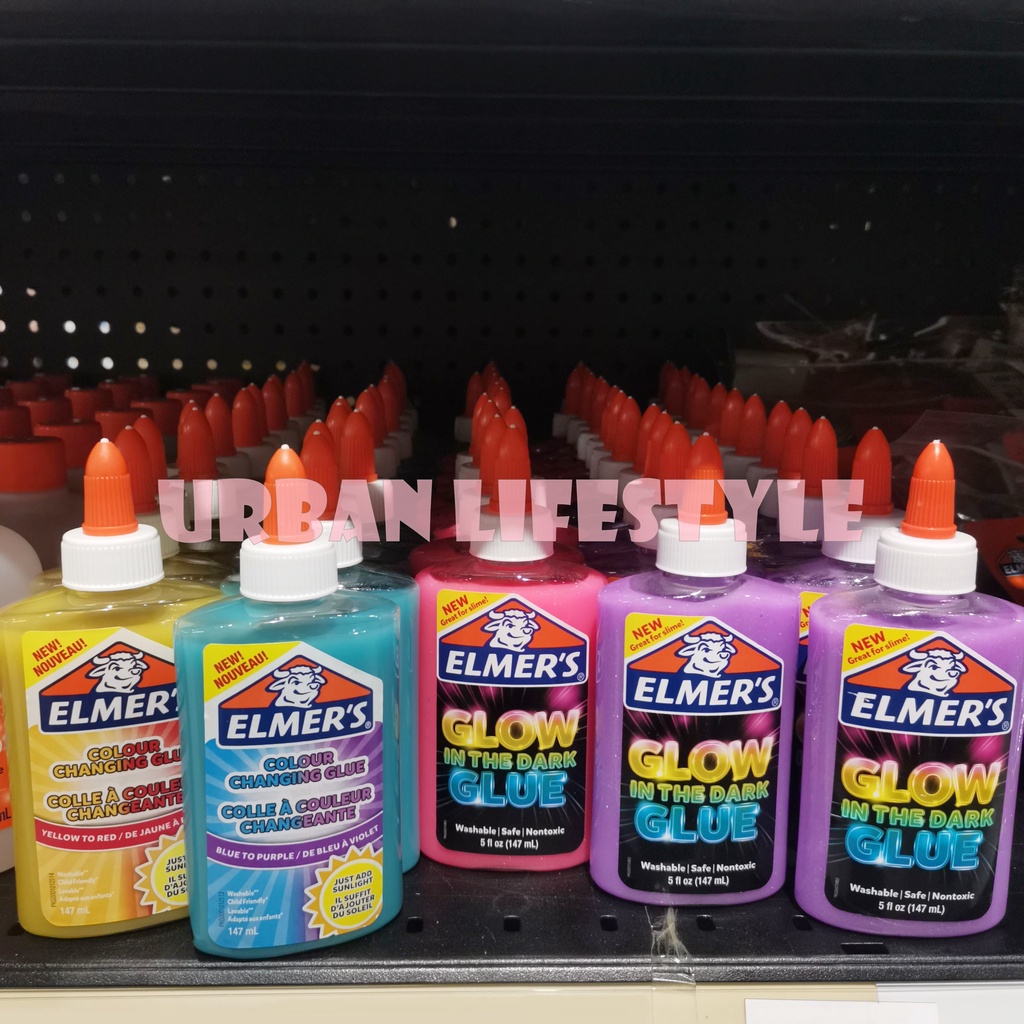 Elmer's เอลเมอร์ กาวเปลี่ยนสี Color changing glue กาวเรืองแสง Glow in the dark glue 147ml กาวทำสไลม์ slime glue 258ml