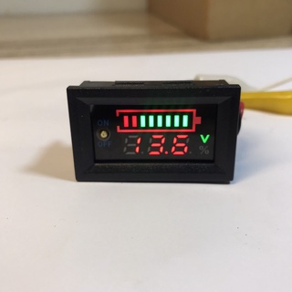 โวลท์มิเตอร์ Volt Meter LED 12 VDC จอแสดงแรงดันไฟฟ้าและบอกปริมาณแบตเตอรี่ ตามจำนวนขีด  (มีสินค้าพร้อมส่ง)