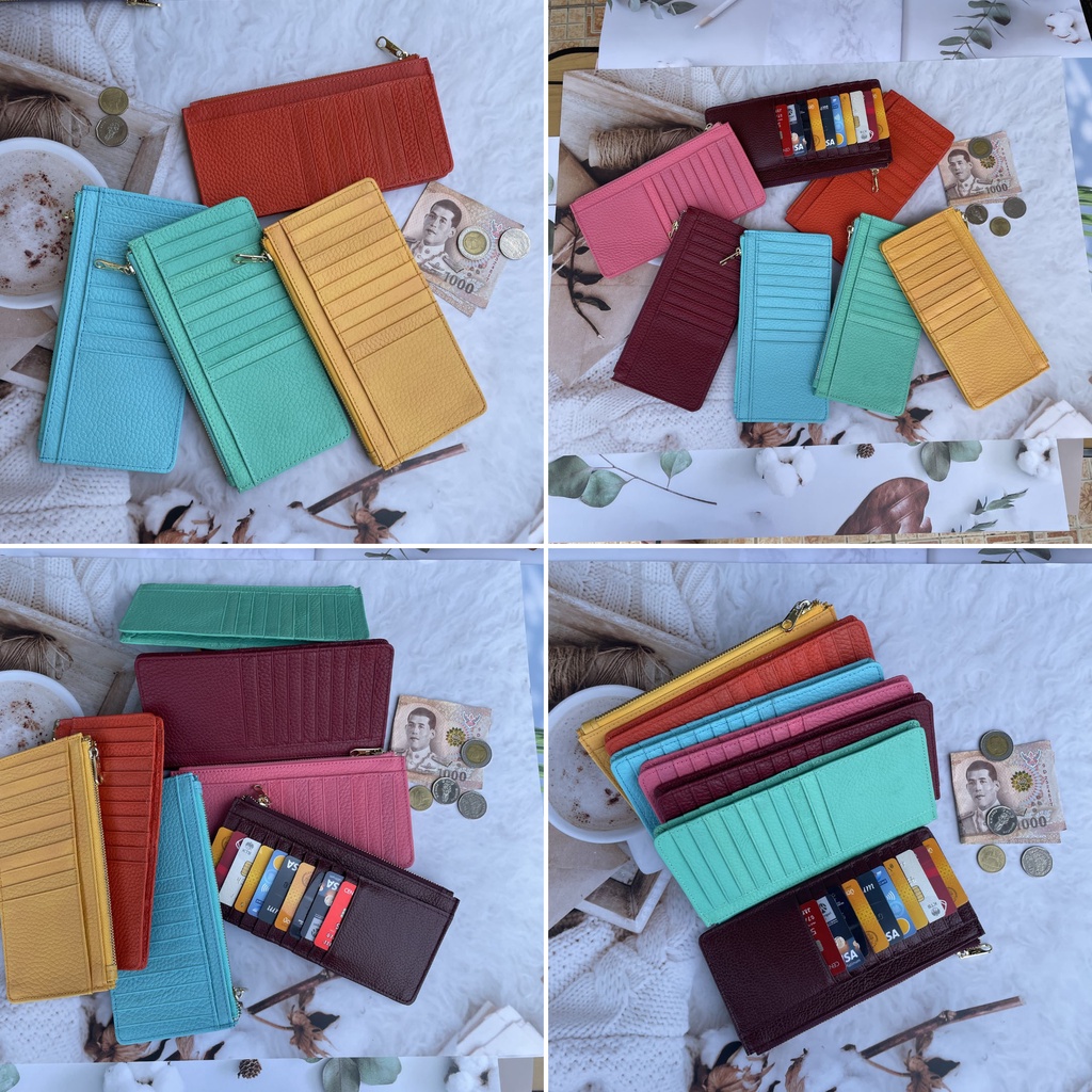 🎀 กระเป๋าสตางค์หนังวัวแท้ 🎉 Wallet  กระเป๋าบัตร Card Holder S8-87