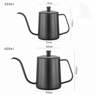 ❤ Diamond Coffee กาดริปกาแฟ สแตนเลส สีเงิน/สีดำ 250/350/600ml Stainless Pour-Over Coffee Drip Pot กาดริปกาแฟ สแตนเลส304