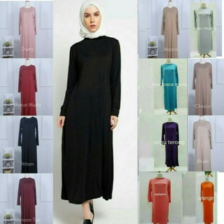 >40 WARNA GAMIS MANSET JERSEY SPANDEK | DALAMAN KAFTAN POLOS | INNER