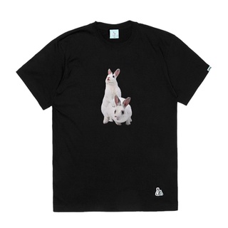 [S-5XL] เสื้อยืดแขนสั้น พิมพ์ลายกระต่าย GETTO Moon Peach Limited Two rabbits FR2 ทรงหลวม สําหรับผู้ชาย และผู้หญิง ใหม่