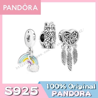 Pandora ชุดจี้สัญลักษณ์ความรัก เงิน S925 ประดับลูกปัด DIY สําหรับแขวนตกแต่ง สร้อยข้อมือ ของขวัญวันเกิดผู้หญิง p825