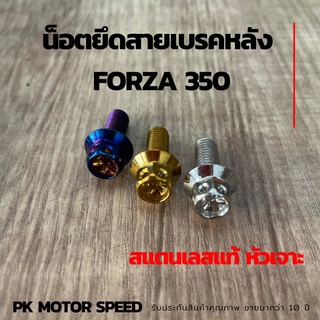 น็อตยึดสายเบรคหลัง - บน FORZA350 ราคาต่อ 1 ตัว สแตนเลสแท้ หัวเจาะ