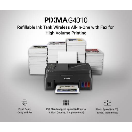 หมึกแท้ 100 CANON PIXMA G4010 Printer Tank ไร้สาย ALL-IN-ONE รับประกัน ...