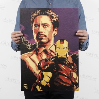 โปสเตอร์กระดาษคราฟท์ Iron Man F/Movie ขนาด 51X36 ซม. สําหรับตกแต่ง