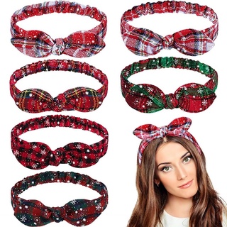 Girls Christmas Cute Rabbit Ear Bow Non-slip Elastic Headbands