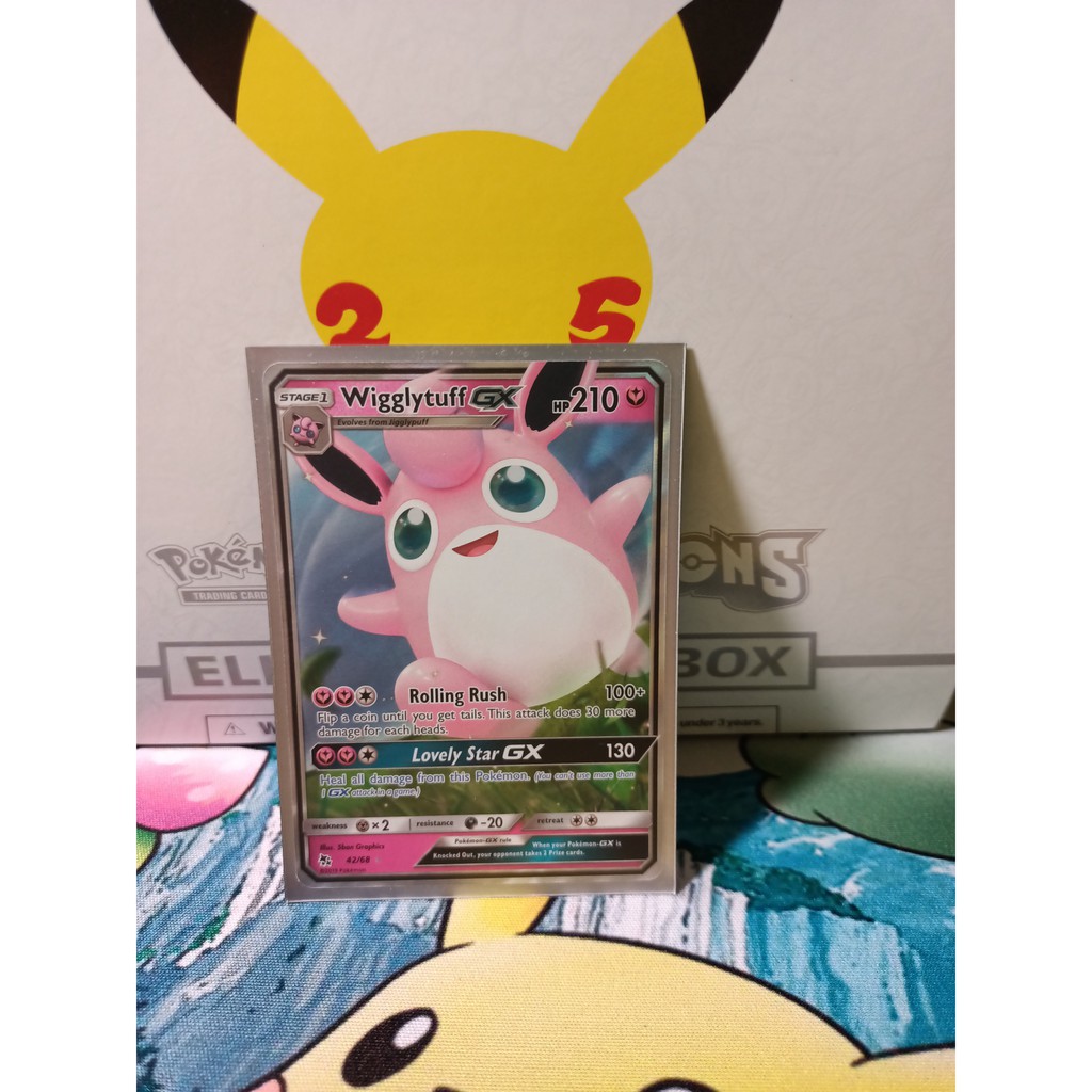 Pokemon Card ''Wigglytuff GX 042/068" ENG Hidden Fates