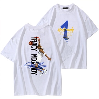 แขนสั้นcrew neck[Yootaaa] เสื้อยืดแขนสั้น ผ้าฝ้าย ทรงหลวม ลาย NBA T-Mac Tracy McGrady สไตล์ฮิปฮอป 2022S-XXXXL