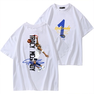 เสื้อยืดผ้าฝ้าย เสื้อยืดแขนสั้น ผ้าฝ้าย ทรงหลวม ลาย NBA T-Mac Tracy McGrady สไตล์ฮิปฮอป S-4XL