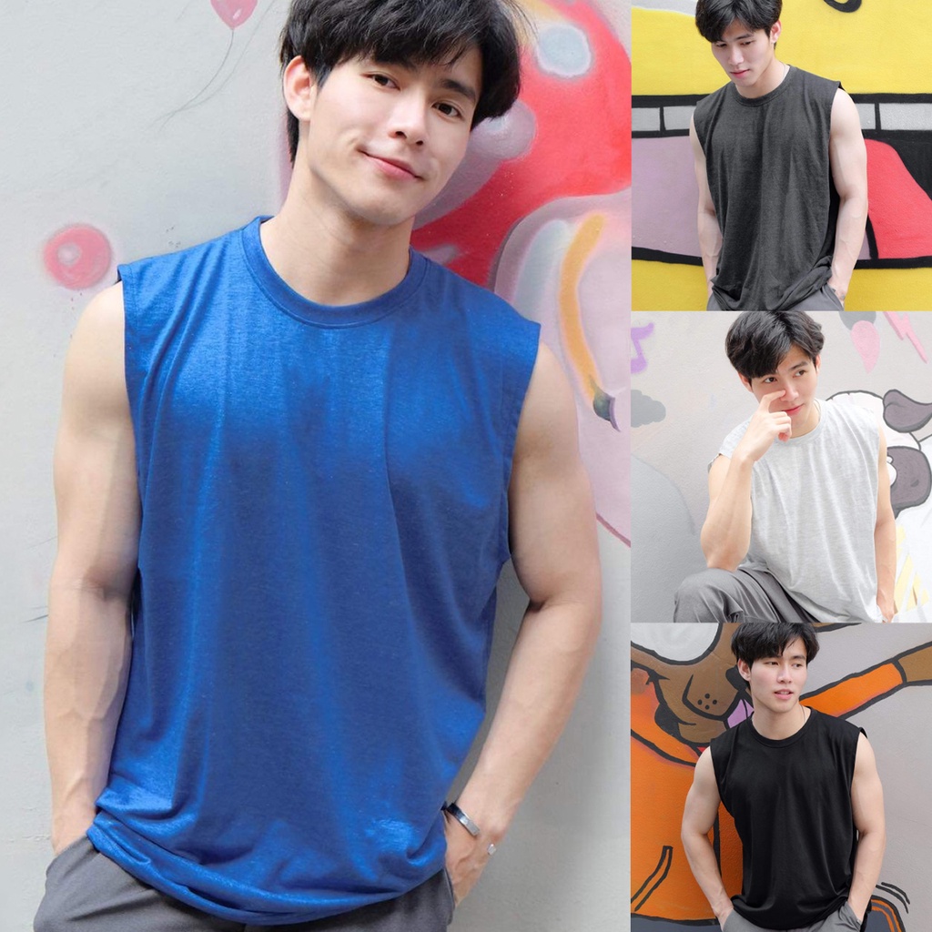 เสื้อแขนกุด โอเวอร์ไซส์ ทรงเกาหลี ผ้านิ่มนุ่ม เบา ใส่สบาย ระบายความร้อนได้ดี