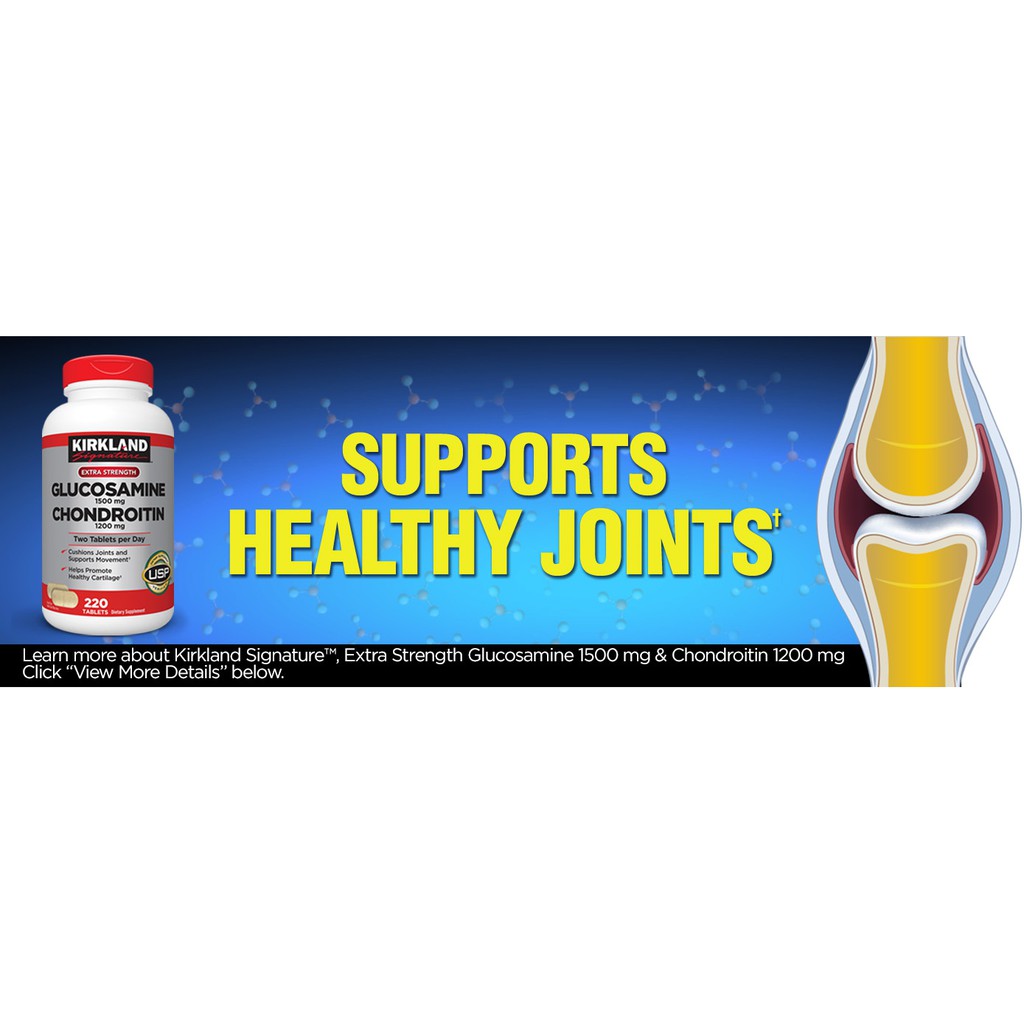 Kirkland Glucosamine HCI 1500mg Chondroitin Sulfate 1200mg 220 Tablets