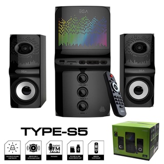 ลำโพงเกมมิ่ง EGA รุ่น TYPE S5 RGB ปรับโหมดไฟได้ BLUETOOTH Also included FM Radio, USB/SD สินค้าประกัน 2 ปี