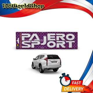 โลโก้แปะฝากระโปรงหน้า "PAJERO SPORT"  มิซูบิชิ ปาเจโร่ สปอร์ต สี ขาว Pajero Sport Mitsubishi 4 ประตู ปี2016-2018