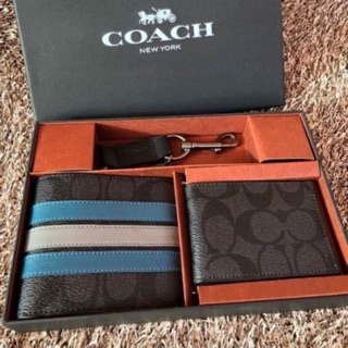 Coach short wallet box set เซทกระเป๋าสตางค์ชายพร้อมกล่อง F37944