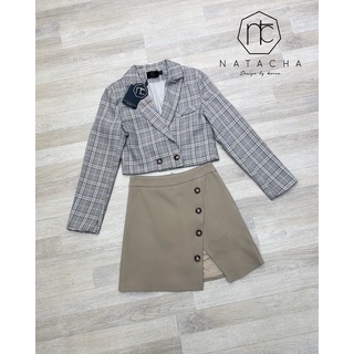 ❤️พร้อมส่ง❤️Natacha ชุดเซ็ตลายสก้อต