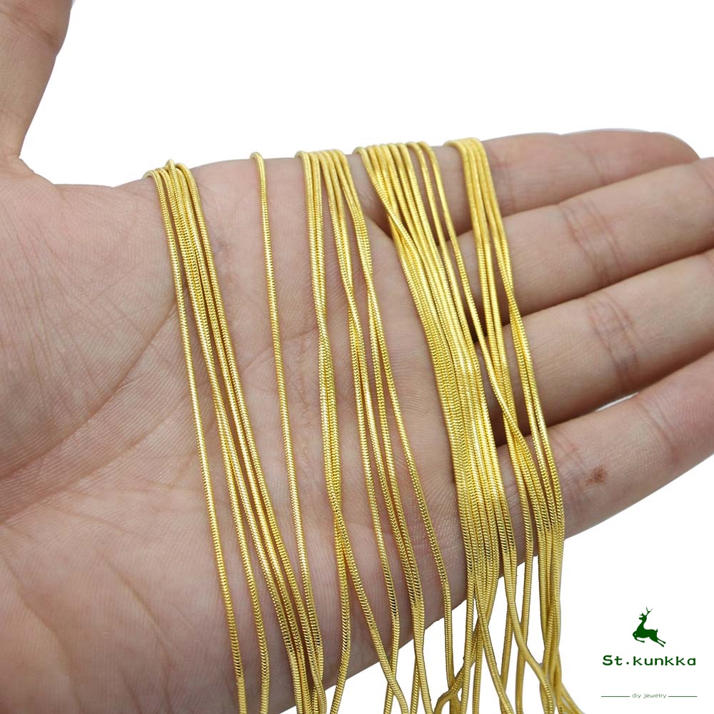 12 ชิ้น/ถุง สร้อยคองู K สีขาว