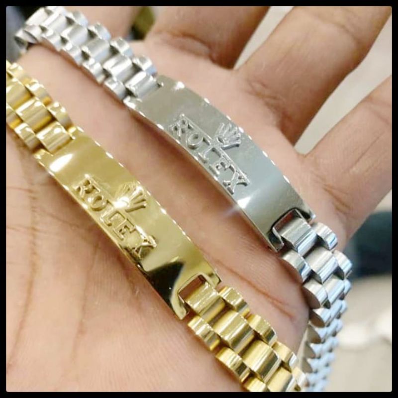 สร้อยข้อมือ Rolex ผู้ชายไทเทเนียม Slim Chain สแตนเลสตลอดไป