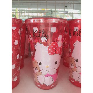 แก้วน้ำลิขสิทธิ์ 32oz  Little Twin Hello Kitty ลายการ์ตูนลิขสิทธิ์ Sanrio แก้วมีฝา แก้วน้ำอเนกประสงค์ พร้อมส่ง