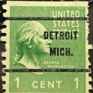 แสตมป์ U.S PRECANCELS ดวงแก้ DETROIT MICH