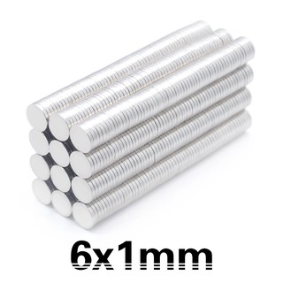 50ชิ้น แม่เหล็กนีโอไดเมียม 6x1มิล กลมแบน 6*1มิล Magnet 6x1mm แม่เหล็กแรงสูง 6*1mm แรงดูดสูง พร้อมส่ง