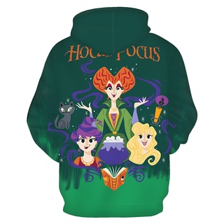 เสื้อกันหนาว มีฮู้ด ลาย Hocus Pocus