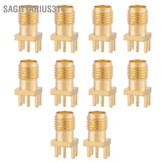 Sagittarius314 แจ็คซ็อกเก็ตทองเหลือง Sma ตัวเมีย Pcb 50 โอห์ม Rf 10 ชิ้น