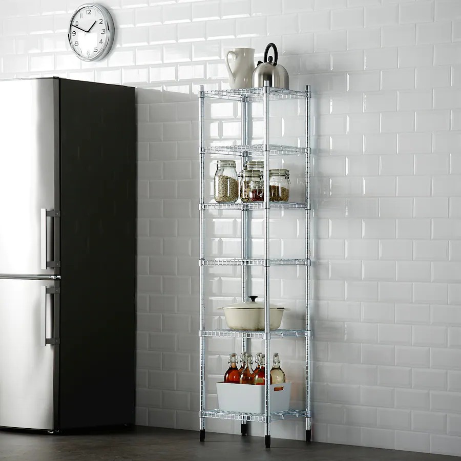 IKEA OMAR อูมาร์ ชั้นวางของ 46x36x181ซม. สามารถปรับเพิ่มความสูงของชั้นได้ ดีไซน์สวยหรูแต่เรียบง่าย