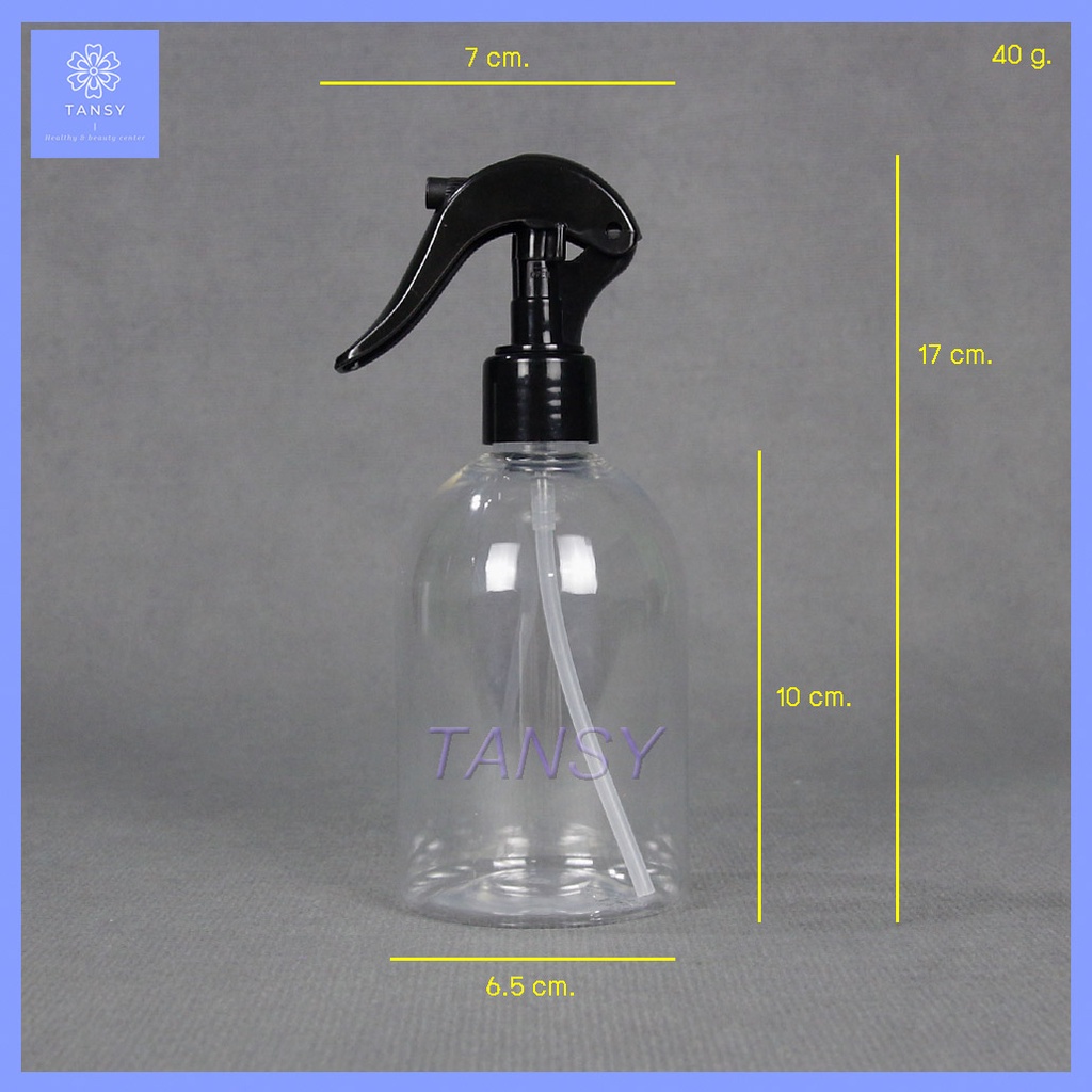 ขวดสเปร์ย 300 มล ระฆังใส+ฟอกกี้ฉีดน้ำ ขาว/ดำ/ใส รุ่น BT300BC (1 ขวด) Spray bottle 300 ml. Transparent bell+foggy
