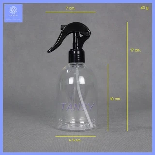 ขวดสเปร์ย 300 มล ระฆังใส+ฟอกกี้ฉีดน้ำ ขาว/ดำ/ใส รุ่น BT300BC (1 ขวด) Spray bottle 300 ml. Transparent bell+foggy