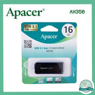 Apacer แฟลชไดร์ฟ 16GB AH356 USB 3.1 Gen 1 Flash Drive (Black)