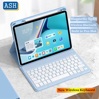 Ash เคสคีย์บอร์ดบลูทูธไร้สาย หนัง PU พร้อมช่องใส่ปากกา สําหรับ Huawei Matepad 11.5 นิ้ว 2023 Pro 11 2022 11 2023 11 2021 Matepad Air 11.5 นิ้ว 202