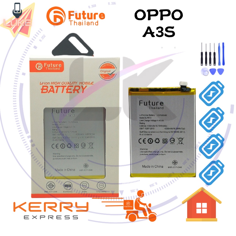 แบตเตอรี่ Future แบตเตอรี่มือถือ oppo a3s F9 Battery แบต OPPO A3S มีประกัน 6 เดือน