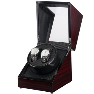 Watch Winder กล่องหมุนนาฬิกา ออโตเมติก แบบอโตเมติก 2 เรือน สีน้ำตาลลายไม้/สีดำ - FKWWBRBLNS1200001