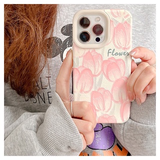 พร้อมส่งในไทย💘 เคสโทรศัพท์ เคส เคสมือถือ เคส TPU เคสนิ่ม flower ทิวลิปชมพูTPU-R1752